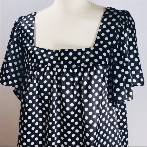Style & Co black & white baby doll polka dot- 16 - Picture 1 of 7